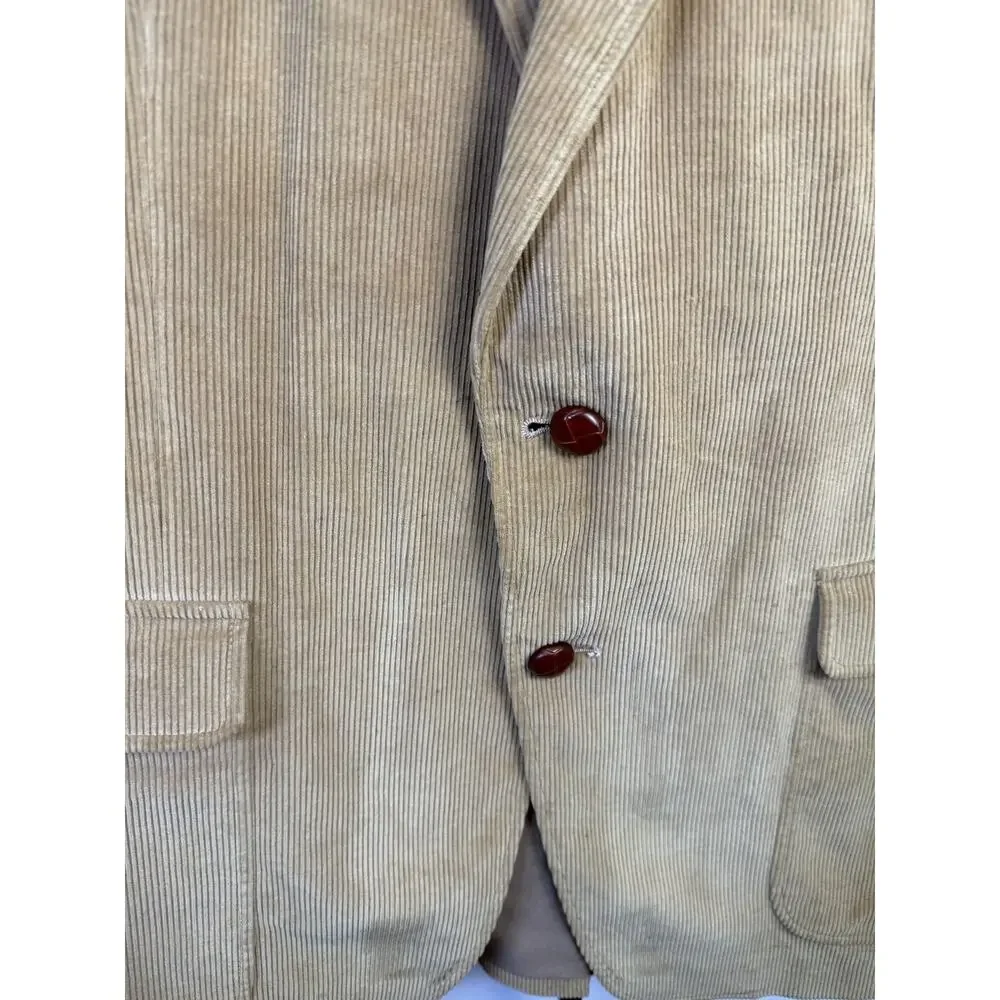 Vintage Corduroy Sport Coat Blazer Cotton Lined Classic Menswear 44L